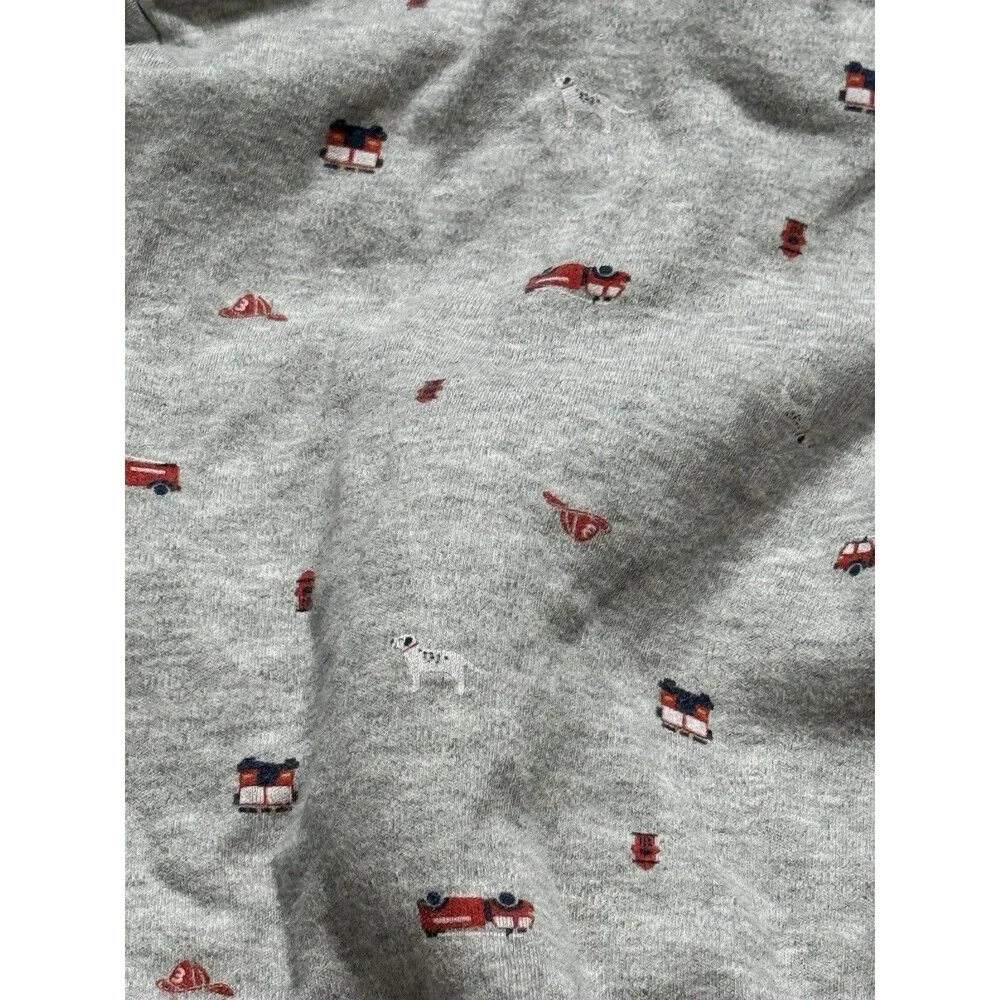 Carter’s Baby Boy Fire Truck Footed Sleeper Pajamas Gray 3M Zip-Up